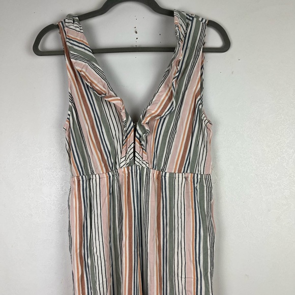 Saltwater Luxe Womens Striped Jumpsuit Sleeveless Wide Leg Pockets Size Medium - Picture 2 of 12